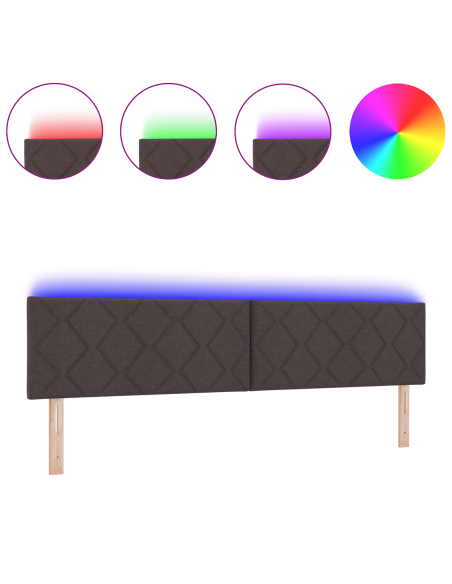 Testata LED  Design a Blocchi di Diamante Marrone Scuro 200 cm