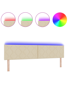 Testiera Crema 200 cm Tessuto 2