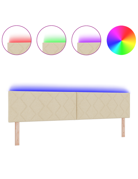Testata LED  Design a Rombi Panna 200 cm Tessuto