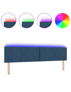 Testiera Blu 200 cm Tessuto 2