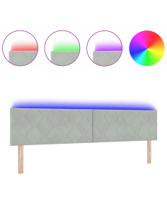 Testiera LED Grigio chiaro 200 cm Pelle Sintetica 2