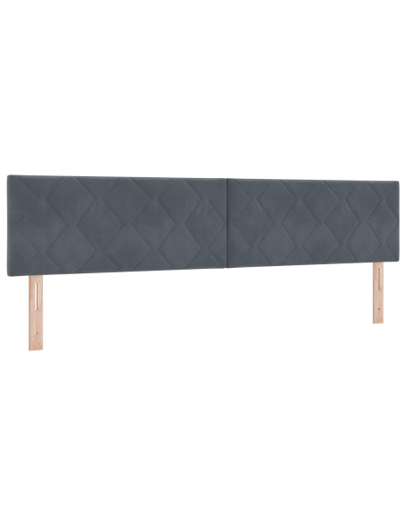 Testata LED Design a Blocchi di Diamante Grigio Scuro 200 cm Velluto