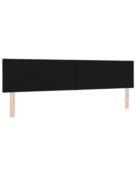 Testiera LED Nero 200 cm Pelle Sintetica