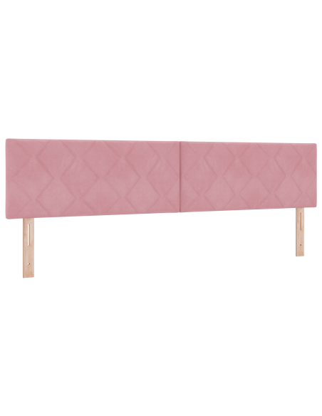 Testiera LED Rosa Set di 2 Rosa Tessuto Testiera bassa, 200 cm