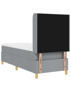 Letto a molle con materasso Grigio chiaro 80 x 200 cm Tessuto