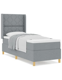 Letto a molle con materasso Grigio chiaro 80 x 200 cm Tessuto 2