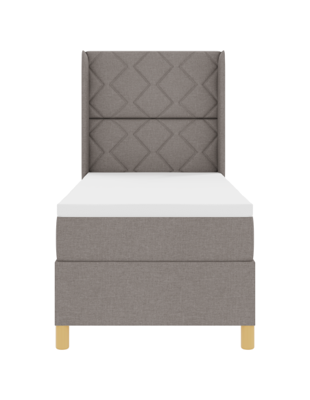 Letto a Molle con Materasso  Tortora 80x200 cm Tessuto