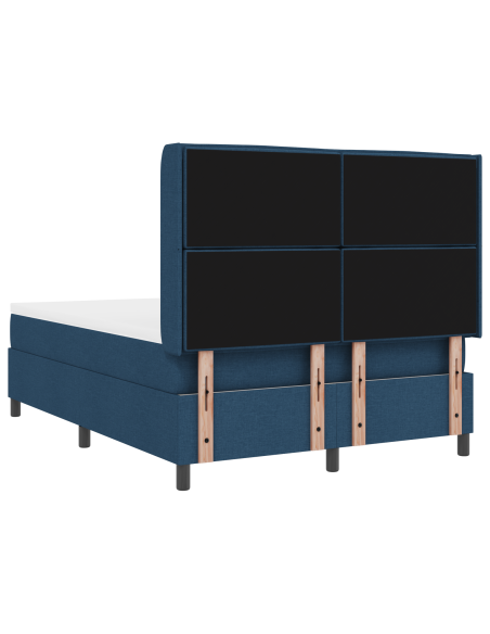 Letto Box Spring con Materasso & LED Blu 140x190 cm Tessuto