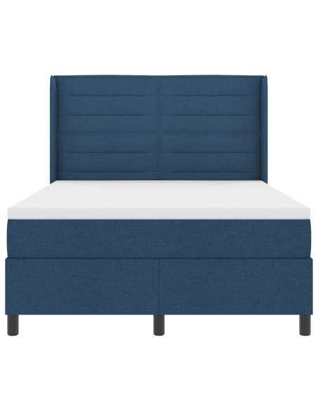 Letto Box Spring con Materasso & LED Blu 140x190 cm Tessuto