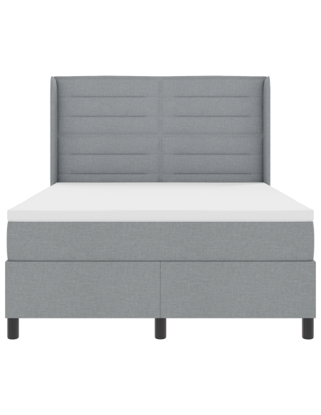 Letto a Sorgente LED Grigio chiaro 140 x 200 cm Tessuto