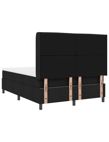 Letto a Sorgente LED con materasso Nero 140 x 200 cm Tessuto