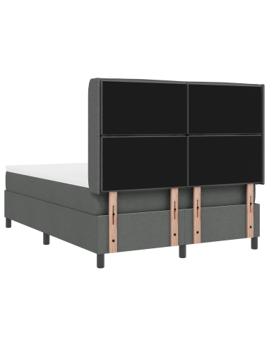 Letto a Sorgente LED Grigio scuro 160 x 200 cm Tessuto