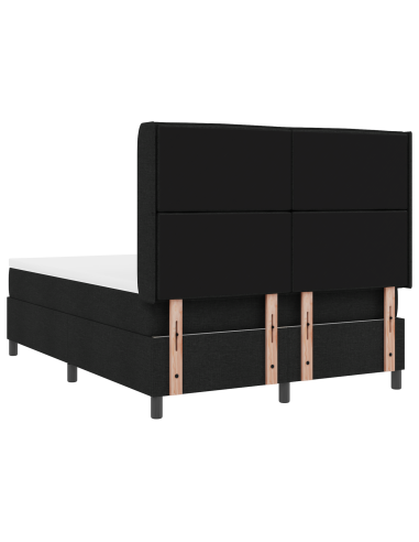 Letto a Sorgente LED con materasso Nero 160 x 200 cm Tessuto