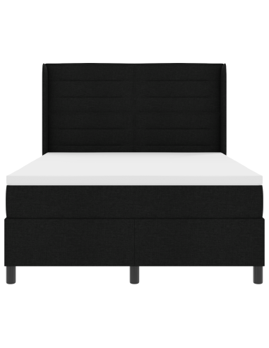 Letto a Sorgente LED con materasso Nero 160 x 200 cm Tessuto