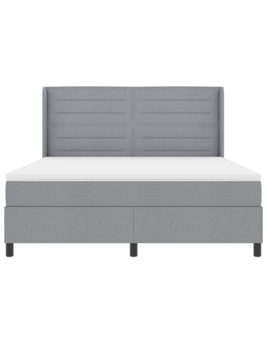 Letto a Sorgente LED Grigio chiaro 180 x 200 cm Tessuto