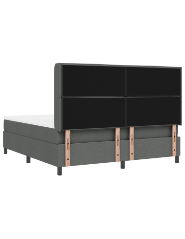 Letto a Sorgente LED Grigio scuro 180 x 200 cm Tessuto