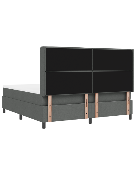Letto Box Spring con Materasso e LED Grigio Scuro 180x200 cm Tessuto