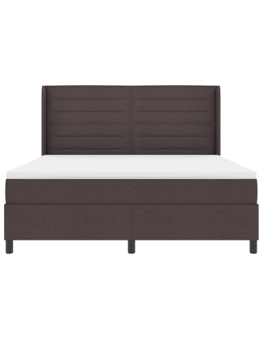 Letto a Sorgente LED Marrone Scuro 180 x 200 cm Tessuto