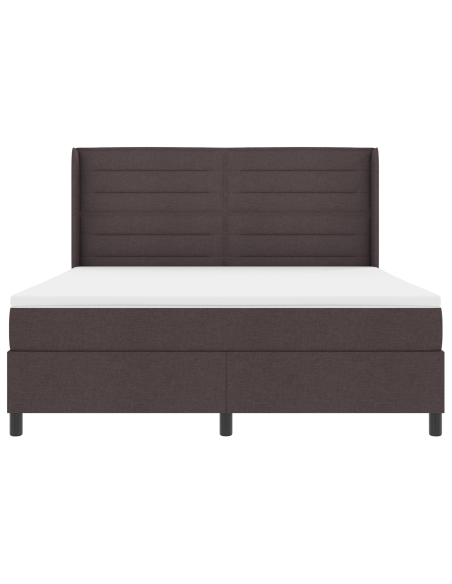 Letto con Rete a Molle e Materasso & LED Marrone Scuro 180x200 cm Tessuto
