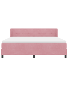 Letto a molle con materasso Rosa 200 x 180 cm Poliestere