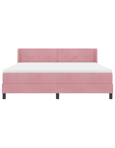 Letto a molle con materasso Rosa 200 x 180 cm Poliestere