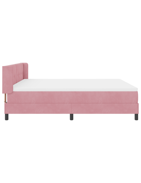 Letto a Molle con Materasso Rosa 180x200 cm Velluto