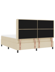 Letto a Sorgente LED con materasso Crema 180 x 200 cm Tessuto 2