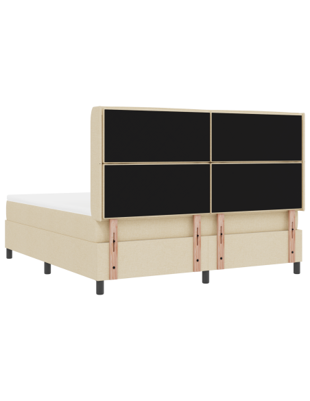 Letto a Sorgente LED con materasso Crema 180 x 200 cm Tessuto