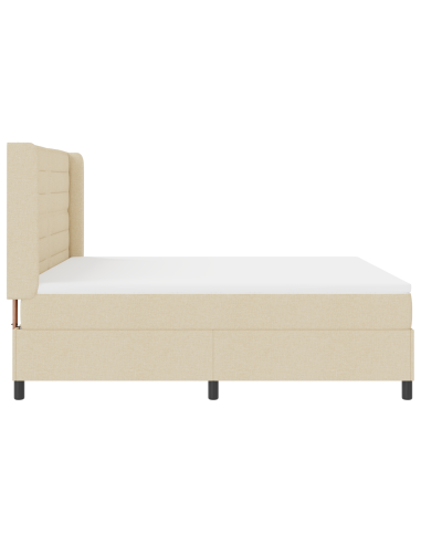 Letto a Sorgente LED con materasso Crema 180 x 200 cm Tessuto