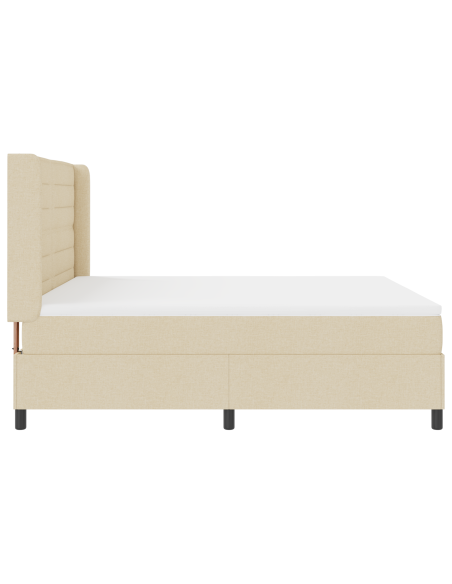 Letto a Sorgente LED con materasso Crema 180 x 200 cm Tessuto