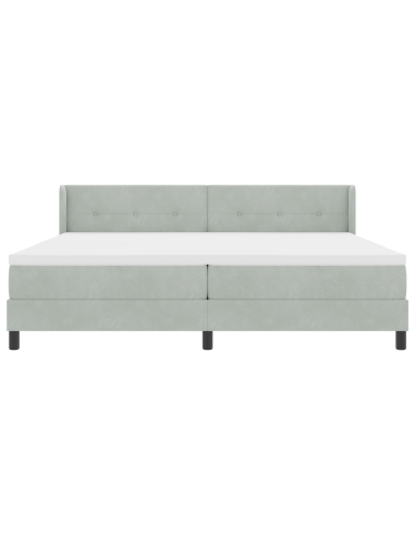 Letto a molle Grigio chiaro 200 x 200 cm Poliestere