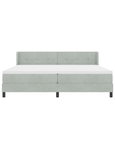 Letto a box con materasso Grigio chiaro 200x200 cm Velluto