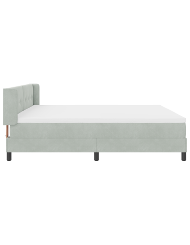 Letto a molle Grigio chiaro 200 x 200 cm Poliestere