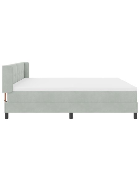 Letto a box con materasso Grigio chiaro 200x200 cm Velluto