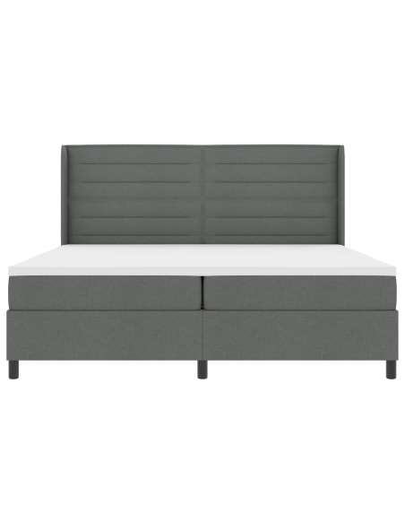 Letto Box Spring con Materasso e LED Grigio Scuro 200x200 cm Tessuto