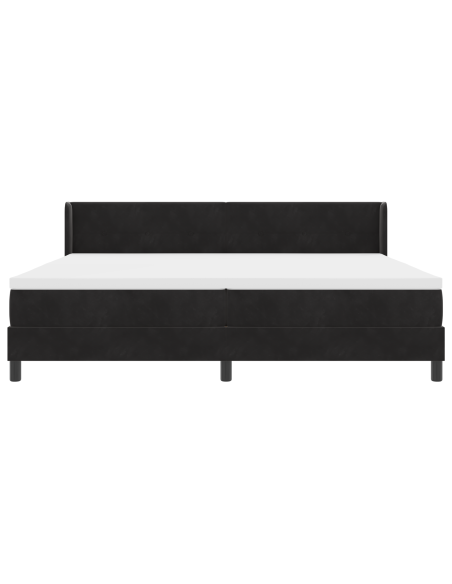 Letto Box Spring  con Materasso Nero 200x200 cm Velluto