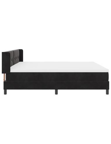 Letto a molle con materasso Nero 200 x 200 cm Poliestere