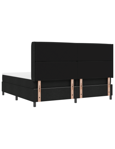 Letto a Sorgente LED con materasso Nero 200 x 200 cm Tessuto