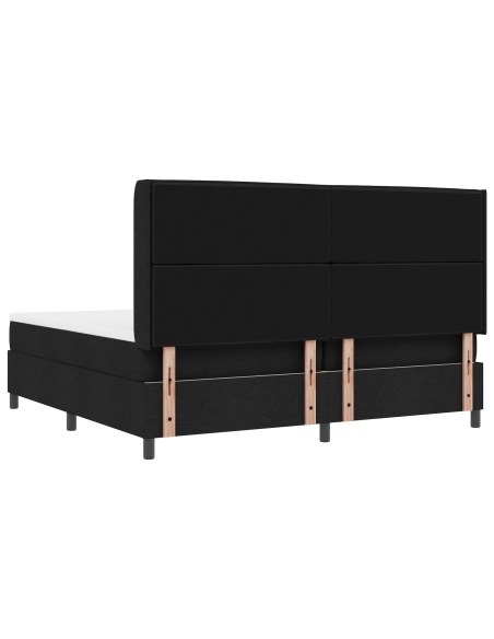 letto a molle con materasso e LED nero 200x200 cm in tessuto