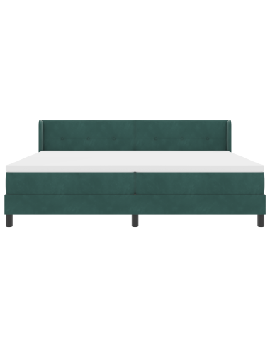Letto a molle con materasso Verde Scuro 200 x 200 cm Poliestere