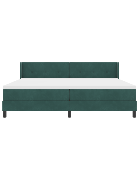 Letto a Box con Materasso Verde Scuro 200x200 cm Velluto