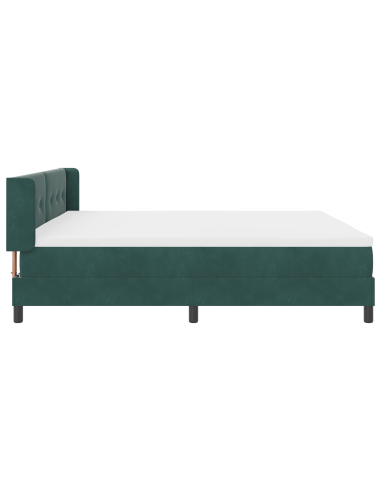 Letto a molle con materasso Verde Scuro 200 x 200 cm Poliestere