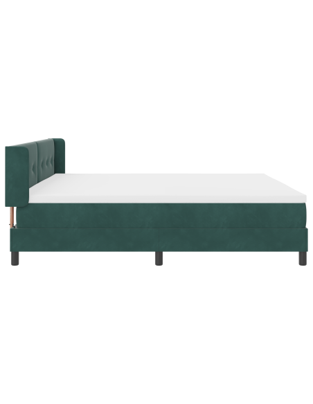Letto a Box con Materasso Verde Scuro 200x200 cm Velluto