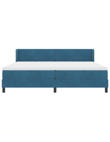 Letto a molle con materasso Blu Scuro 200 x 200 cm Poliestere