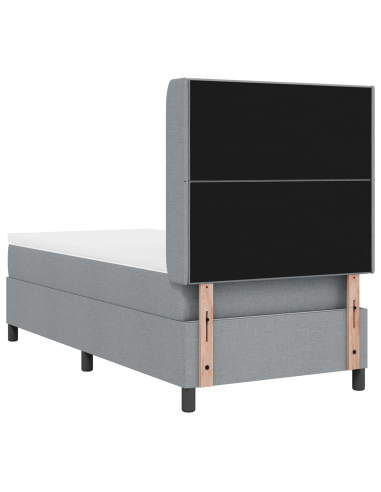 Letto a Sorgente LED Grigio chiaro 80 x 200 cm Tessuto