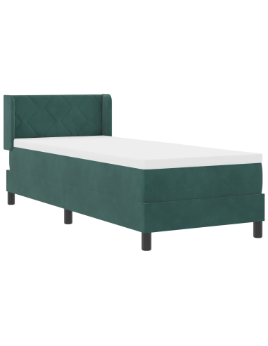 Letto a molle con materasso Verde Scuro 200 x 80 cm Poliestere
