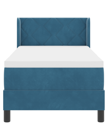 Letto a molle con materasso Blu Scuro 200 x 80 cm Poliestere