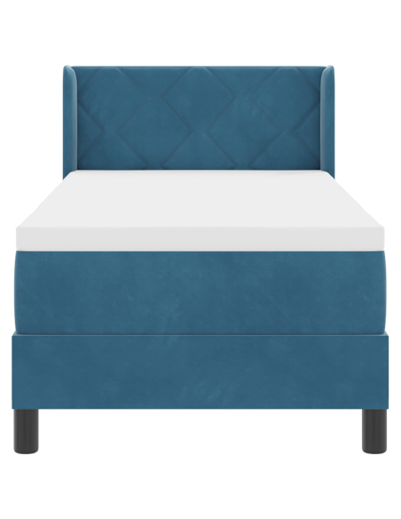 Lettino con Materasso Blu Scuro 80x200 cm in Velluto