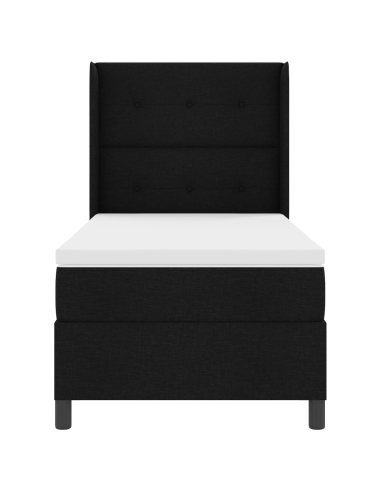 Letto a Sorgente LED con materasso Nero 80 x 200 cm Tessuto