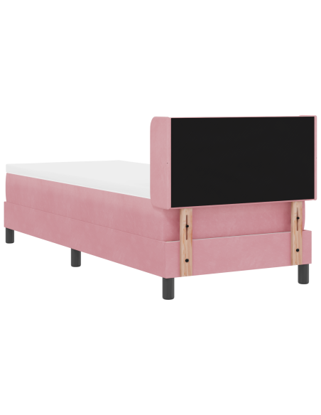 Letto a Box con Materasso Rosa 80x200 cm in Velluto